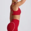 Soft Active V-Neck Sports Bra in Hot Red