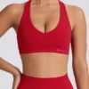 Soft Active V-Neck Sports Bra in Hot Red