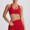 Soft Active V-Neck Sports Bra in Hot Red