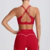 Soft Active V-Neck Sports Bra in Hot Red