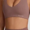 Soft Active V-Neck Sports Bra in Mocha