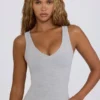 Soft Active V-Neck Tank Top in Grey Marl