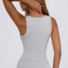 Soft Active V-Neck Tank Top in Grey Marl