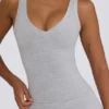 Soft Active V-Neck Tank Top in Grey Marl