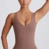 Soft Active V-Neck Tank Top in Mocha