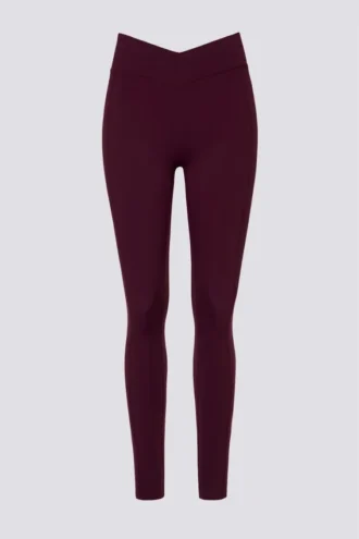 Soft Active V-Waist Leggings in Burgundy