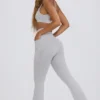Soft Active V-Waist Pocket Flared Leggings in Grey