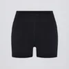 Soft Active V-Waist Pocket Mini Shorts in Black