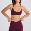 Soft Active V-Waist Pocket Mini Shorts in Burgundy