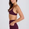 Soft Active V-Waist Pocket Mini Shorts in Burgundy