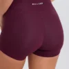 Soft Active V-Waist Pocket Mini Shorts in Burgundy