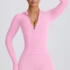 Soft Active Zip-Up Jacket in Baby Pink