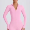 Soft Active Zip-Up Jacket in Baby Pink