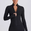 Soft Active Zip-Up Jacket in Black