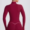 Soft Active Zip-Up Jacket in Burgundy