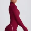 Soft Active Zip-Up Jacket in Burgundy