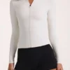 Soft Active Zip-Up Jacket in Ivory