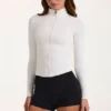Soft Active Zip-Up Jacket in Ivory