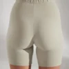 Soft Cotton Biker Shorts in Limestone