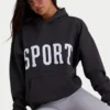 Soft Cotton Fleece Oversized Hoodie in Black