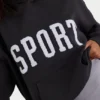 Soft Cotton Fleece Oversized Hoodie in Black