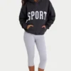 Soft Cotton Fleece Oversized Hoodie in Black