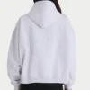 Soft Cotton Fleece Oversized Hoodie in Marl Grey