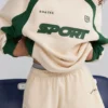 Soft Cotton Jersey Elasticated Mini Shorts in Marble