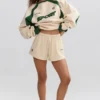 Soft Cotton Jersey Elasticated Mini Shorts in Marble