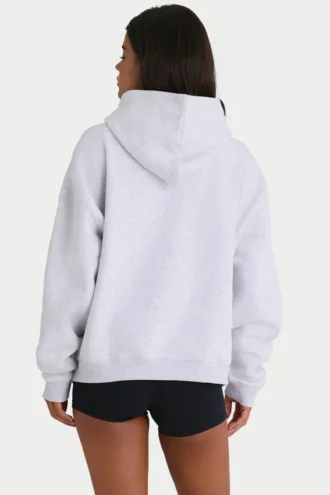 Soft Cotton Jersey Oversized Hoodie in Heather Grey