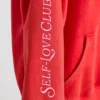 Soft Cotton Jersey Oversized Hoodie in Red