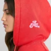 Soft Cotton Jersey Oversized Hoodie in Red