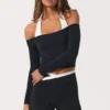 Soft Jersey Off-Shoulder Top in Black