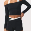 Soft Jersey Off-Shoulder Top in Black