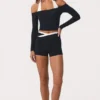 Soft Jersey Off-Shoulder Top in Black