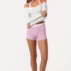 Soft Jersey Off-Shoulder Top in Milk