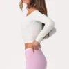 Soft Jersey Off-Shoulder Top in Milk