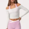 Soft Jersey Off-Shoulder Top in Milk
