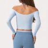 Soft Jersey Off-Shoulder Top in Powder Blue