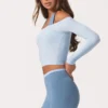 Soft Jersey Off-Shoulder Top in Powder Blue