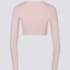 Soft Jersey Wrap Crop Top in Ballet Pink
