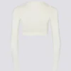 Soft Jersey Wrap Crop Top in White
