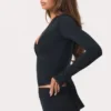 Soft Jersey Wrap Top in Black