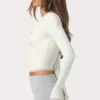 Soft Jersey Wrap Top in Milk