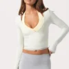 Soft Jersey Wrap Top in Milk