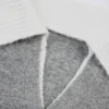 Soft Knit Layered Collar Cropped Jumper in Grey