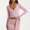 Soft Knit Mini Skirt in Blush