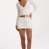 Soft Knit Mini Skirt in Ivory