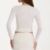 Soft Knit Wrap Top in Ivory