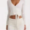 Soft Knit Wrap Top in Ivory